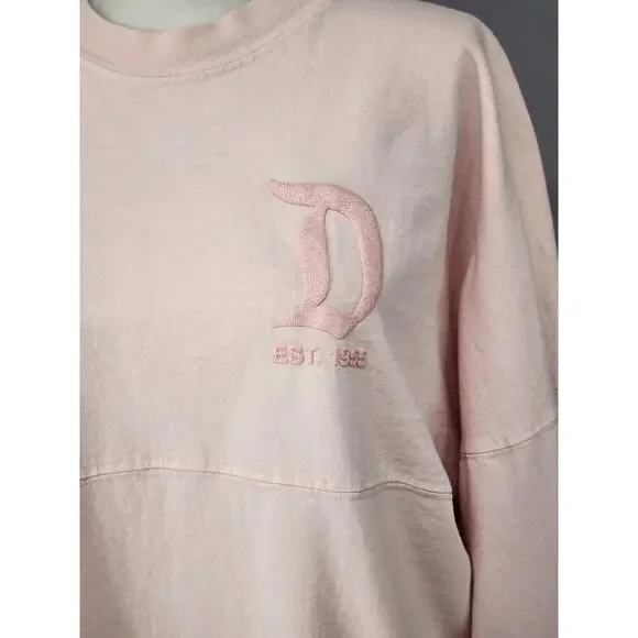 Disneyland Resort Sweatshirt Womens Small Pink Spirit Jersey Glitter Pullov - Picture 6 of 16